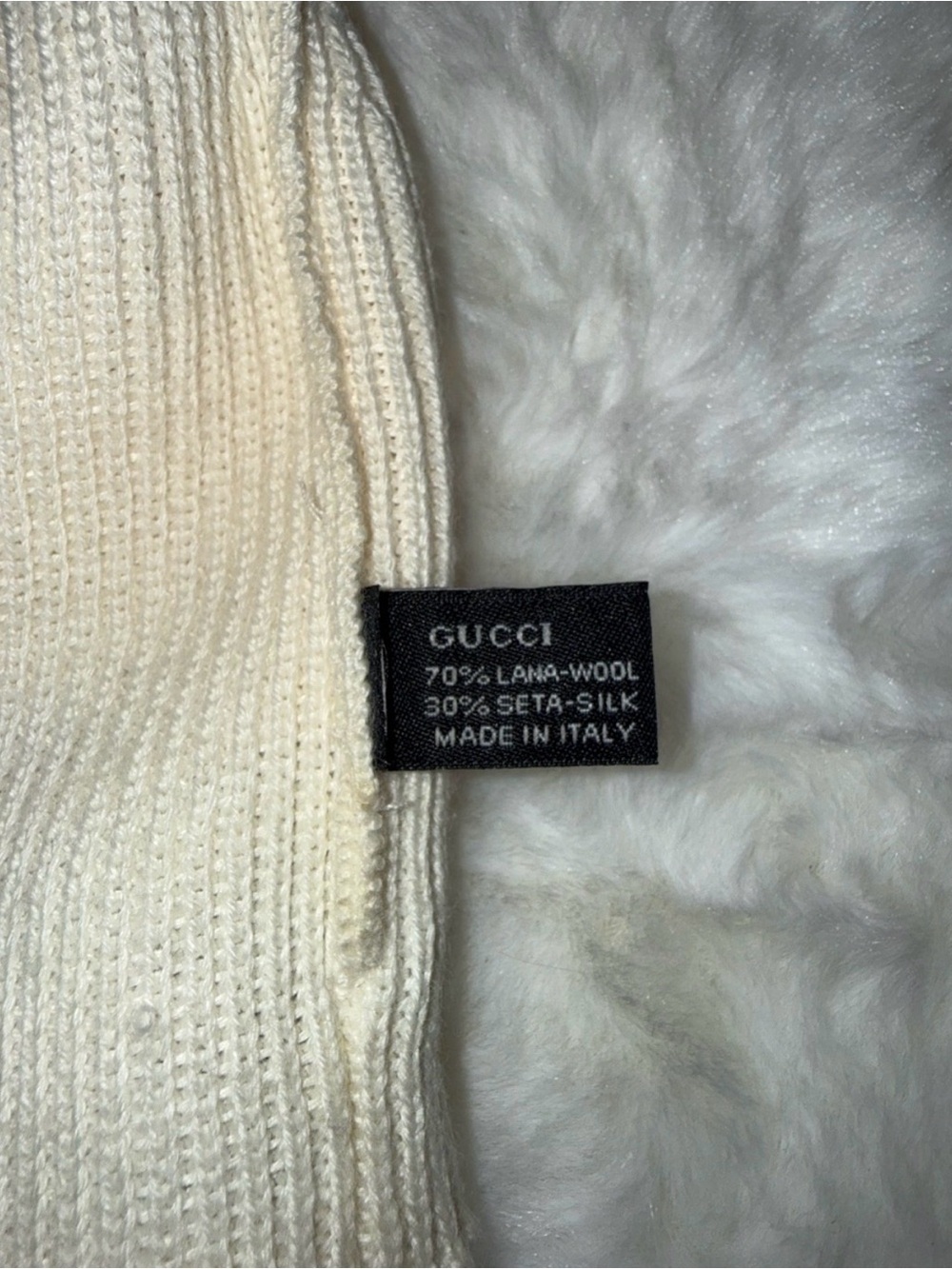 Gucci Cream Wool-Silk Knit Hat - Picture 6 of 9